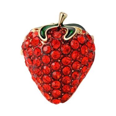 Imagem de Broche de Romã e Melancia com Strass - Presente para Festa, Vermelho29