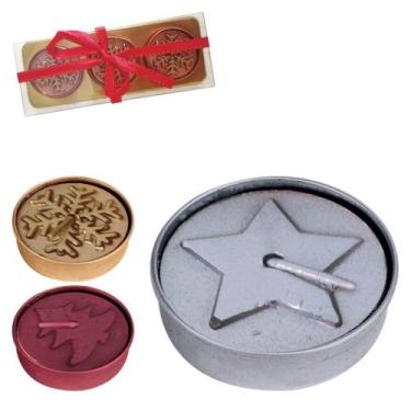 Imagem de Conjunto 3 Velas de Natal Rechaud Decoração Natalina Decoração Mesa Ja