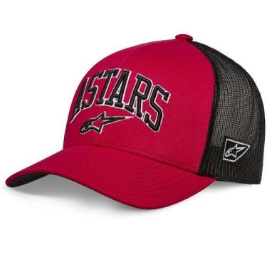 Imagem de Boné Alpinestars Dunker Regulagem Preto Vermelho Aba Curvada