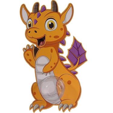 Imagem de Cofrinho Infantil de Dragão Cofre para Moedas de Parede Grande em MDF 