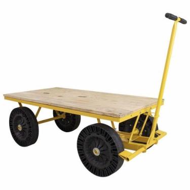 Imagem de Carrinho transporte plataforma madeira 300kg - lynus mp-300