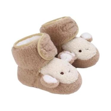 Imagem de Sapatos Para Bebês Com Design De Urso Em Cartoon, Isolamento De Algodã