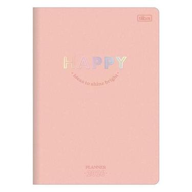 Imagem de Agenda Planner Happy 2026 Grampeado 20 Folhas Laranja - Tilibra - Tend