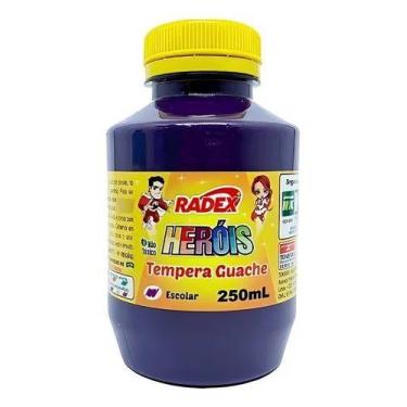 Imagem de Tinta Tempera Guache Escolar Radex Linha Heróis 500ml, Roxo