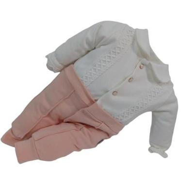Imagem de Macacão Bebê Menina Luxo  Enxoval Zafielo Pettenati Ref 537, Rosa chá,