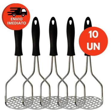 Imagem de Kit Amassador Espremedor Alimentos Manual Batata Legumes Purê Cremes F