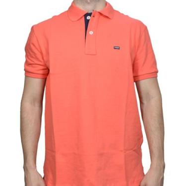 Imagem de Camisa Polo Masculina Piquet Com Elastano Dawson, Coral, M