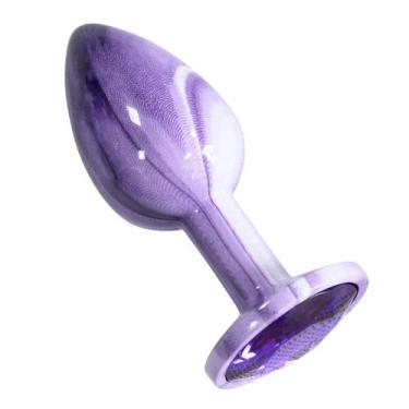 Imagem de Plug Anal de Luxo com Pedra Acrílico Roxo- Tamanho P - sexy import
