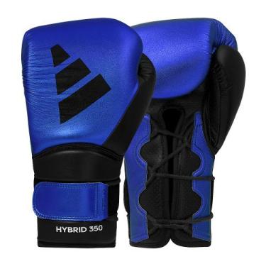 Imagem de Luvas de Boxe adidas Hybrid 350 NL Elite em Couro -, Azul, 16oz