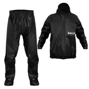 Imagem de Capa Chuva Moto Piracapas Prc Racing Impermeavel Preta Pvc, P