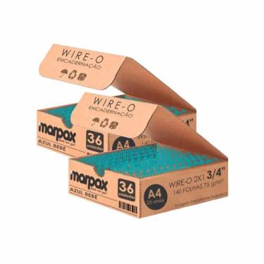 Imagem de Kit Wire-o Encadernação 2X1 A4 Azul Bebê 3/4 140fls 72un - Marpax