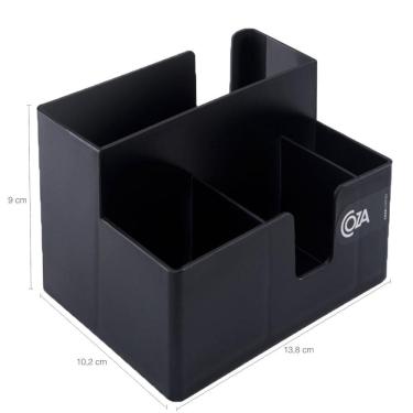 Imagem de Kit 4 Porta Sachês Guardanapos Açúcar Organizadores Bancada Preto