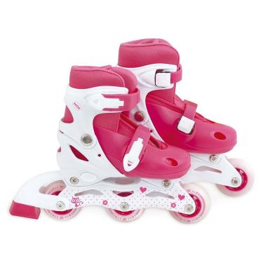 Imagem de Roller Row Patins Infantil Regulável Mor Tam. 30 Ao 33 Rosa