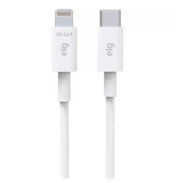 Imagem de Cabo USB Tipo-C Elg Para Lightning Carga Rapida 1 Metro Branco L810PD