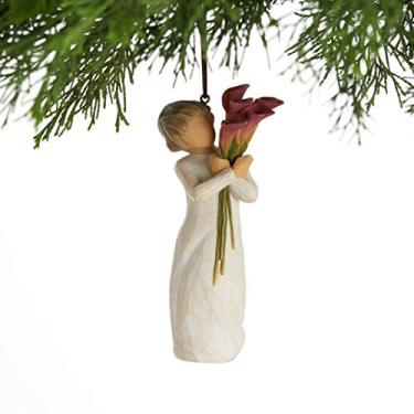 Imagem de Willow Tree Enfeite de flor, figura esculpida pintada à mão