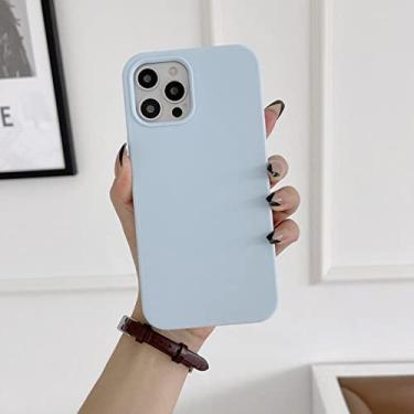 Imagem de Capa traseira de silicone líquido original de luxo sólido para iphone 13 12 11 pro max para iphone 14 11 xr xs max macio tpu, 2 novos azuis, para iphone 14promax