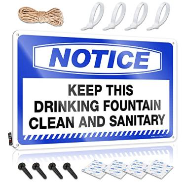 Imagem de Aviso de decoração de casa engraçada Mantenha este bebedouro limpo e sanitário sinal de lata sinal de lata placas de metal regras de acampamento (tamanho: 30 x 40 cm)