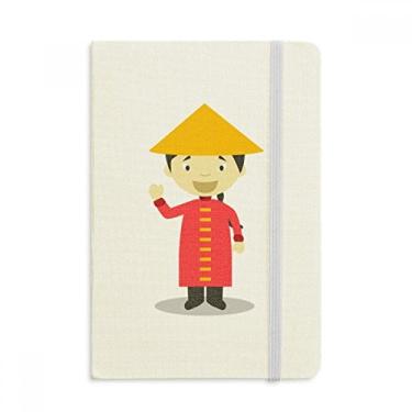 Imagem de Caderno de desenho da China vestido longo vermelho oficial de tecido capa dura diário clássico