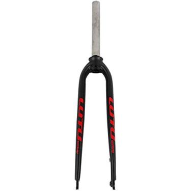 Imagem de Garfo rígido de liga de alumínio 26/27,5/29er, 9 mm, freio a disco rígido rápido de 9 mm, garfo para MTB acessórios de ciclismo de estrada (vermelho)