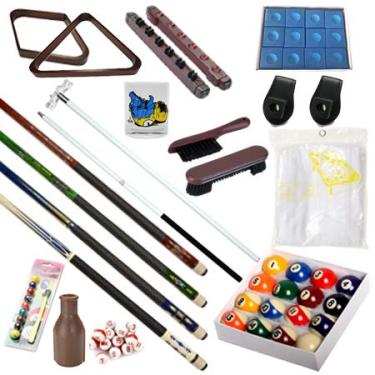 Imagem de Mesa de sinuca – Kit de acessórios premium de 32 peças – Conjuntos de bolas de ponte de taco de piscina (Kit-5)