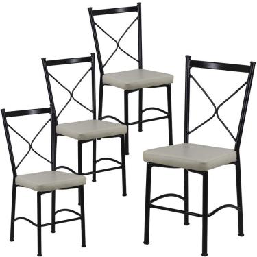 Imagem de Kit 4 Cadeiras Buffet em Alumínio para Cozinha, Restaurante - Trama