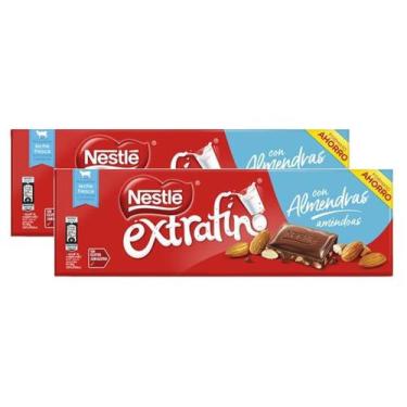 Imagem de 2 Barra Chocolate Ao Leite E Amêndoas Nestlé Extrafino 270G - Nestle