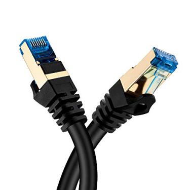 Imagem de Hftywy Cabo Ethernet Cat 7 de 6 m, cabo Ethernet de 26 AWG, resistente, Cat 7, rede de internet, cabo de rede RJ45, cabo LAN Cat7 para PC, laptop, modem e roteador