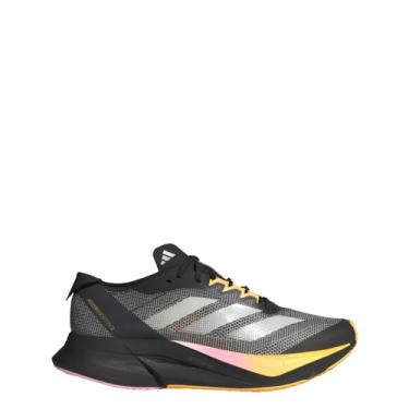 Imagem de adidas Tênis feminino Adizero Boston 12, Preto/Zero Metálico/Spark, 9.5 Wide