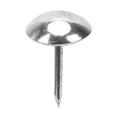 Imagem de Prego para estofamento de móveis, 100 peças, pino de desenho de cabeça redonda, unhas de sofá de ferro de bronze antigo para móveis, sofá, cadeira, cama (Prata)