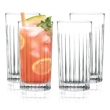 Imagem de Barski Copo Highball - Copos para beber - Conjunto de 4 - Copos Hiball - Copo de cristal de vidro - para água, suco, cerveja, coquetéis mistos, copo de mojito, vidro Tom Collins Bar, 425 g, feito na