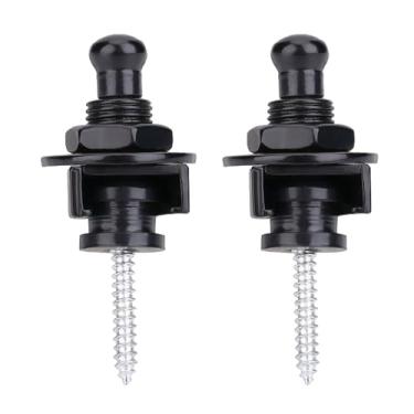 Imagem de Fechaduras de Cinta de Guitarra de Metal, 2 Peças de Suporte de Travamento para Guitarras Elétricas, Sem Modificação para Todos Os Guitarristas (Preto)