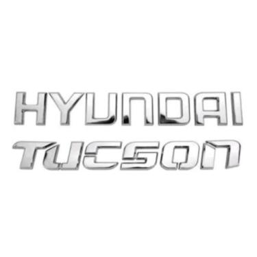 Imagem de Kit 2 Peças Emblema Letreiro Hyundai Mais Tucson Porta Mala