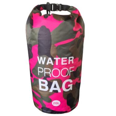 Imagem de Bolsa Estanque Saco A Prova D'água Impermeável 20L Rosa - WATER PROOF 