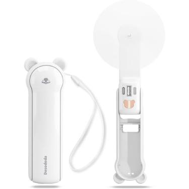 Imagem de Dosododa Ventilador portátil portátil, mini ventiladores de viagem portáteis recarregáveis por USB, ventilador de bolso dobrável com 3 velocidades, 22 horas de trabalho, pequeno ventilador pessoal com