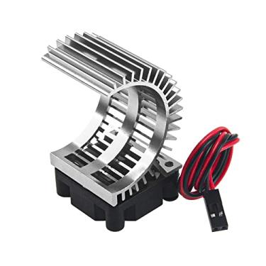Imagem de Vgoohobby Dissipador de calor do motor RC 540 545 550 com motor elétrico escovado sem escova com ventilador de resfriamento de 5-6 V compatível com Traxxas HSP HPI Wltoys Himoto Axial Tamiya 1/10 RC carro caminhão (prata)