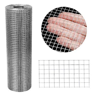 Imagem de Pano de hardware 30,5 cm x 3,5 m 1/4" Rolo de malha de arame galvanizado (23 GA) Rolo de cerca de arame de galinha para cercas de galinheiro/caneta, malha de tela, cercas de coelho/cobra, cercas de aves, artesanato Ma