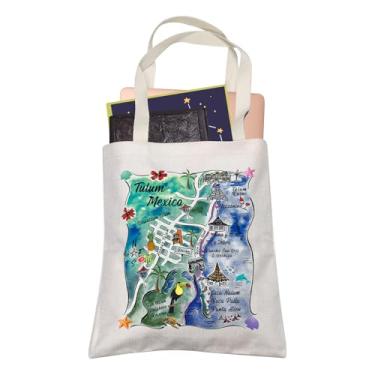 Imagem de Tulum Mexico Sacola Maya Site férias amante viagem reutilizável bolsa de compras presente de formatura para ela, Tulum Mexico, Medium
