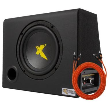Imagem de Caixa Amplificada Subwoofer 8 Polegadas Exclusive + Cabo Rca - Kit