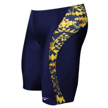 Imagem de The Finals Bermuda masculina juvenil asteca Splice, azul marinho/dourado, tamanho 22