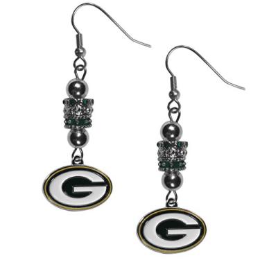 Imagem de NFL Siskiyou Sports brincos femininos Green Bay Packers Euro com contas, tamanho único
