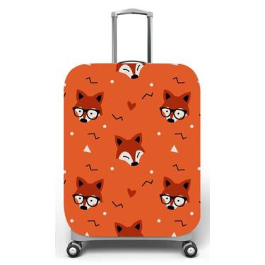 Imagem de Capa para mala de viagem G, medidas max C48x A75 x P29cm Raposa Geek O