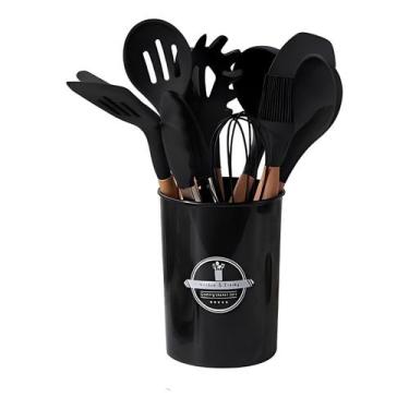 Imagem de Conjunto De Utensílios Cozinha Silicone Espátula Colher Pegador - ZEM