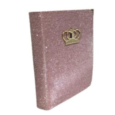 Imagem de Bíblia sagrada glitter rosa com coroa - Fote da Vida