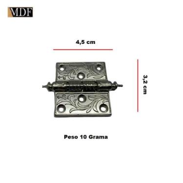 Imagem de Dobradiça Trabalhada Flor para Caixa de Madeira 4,5x3,2cm Artesanato -