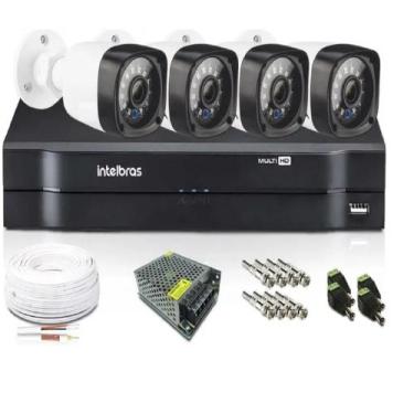 Imagem de Kit Cftv 4 Câmeras Multi Hd 720p 1mp Dvr Intelbras Mhdx