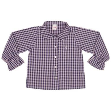 Imagem de Camisa Infantil Look Jeans Xadrez Roxo, 01