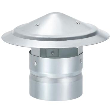 Imagem de YOKIVE 1 peça de tampa de chaminé redonda de 10 cm, tampa de chaminé superior de cone de ferro galvanizado | Tampa de tubo de fogão, ótimo para telhado de combustão de ventilação externa