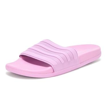 Imagem de adidas Tênis adulto unissex Adilette Comfort Slide, Roxo preloved/Preloved Purple/Preloved Purple, 15 Women/14 Men