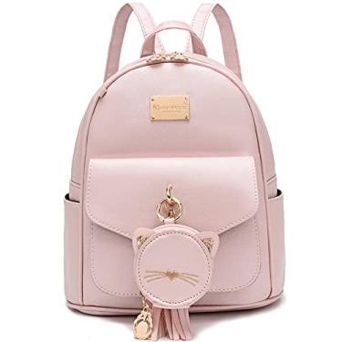 Imagem de I IHAYNER Mochila feminina moderna para meninas, pequena bolsa de couro para meninas adolescentes com bolsa de moedas, Rosa dourado - 2, Medium, Durável