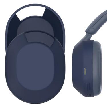Imagem de Geekria Capa de silicone para fone de ouvido compatível com Sony WH-1000XM5, WH1000XM5, fones de ouvido sem fio, capa de proteção contra arranhões, capa de fone de ouvido (azul)